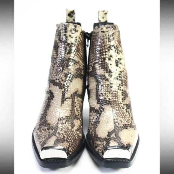 Jeffrey Campbell Poker Snake Ankle Boots Booties Silver Gray 37 Free People - Picture 6 of 9